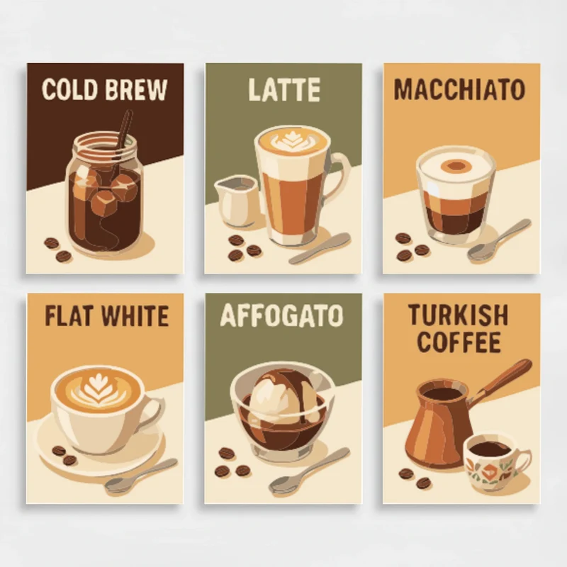 Coffee Menu - Mini Paint by Numbers Set