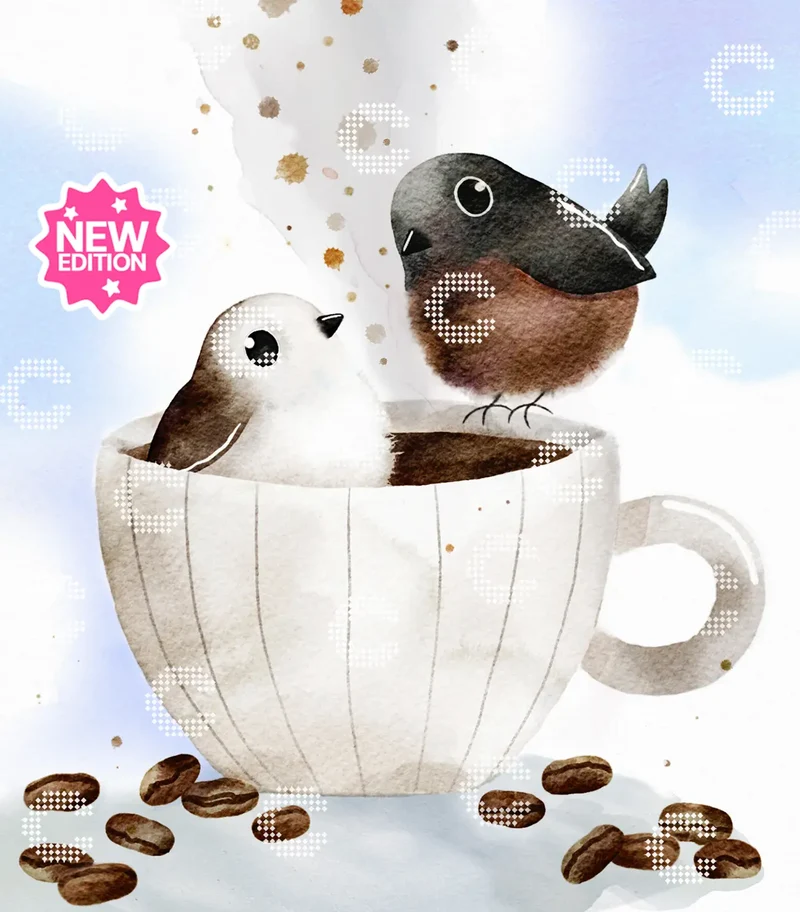 Diamond Painting - Sannadorable - Coffee Birds