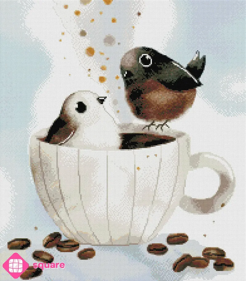 Diamond Painting - Sannadorable - Coffee Birds