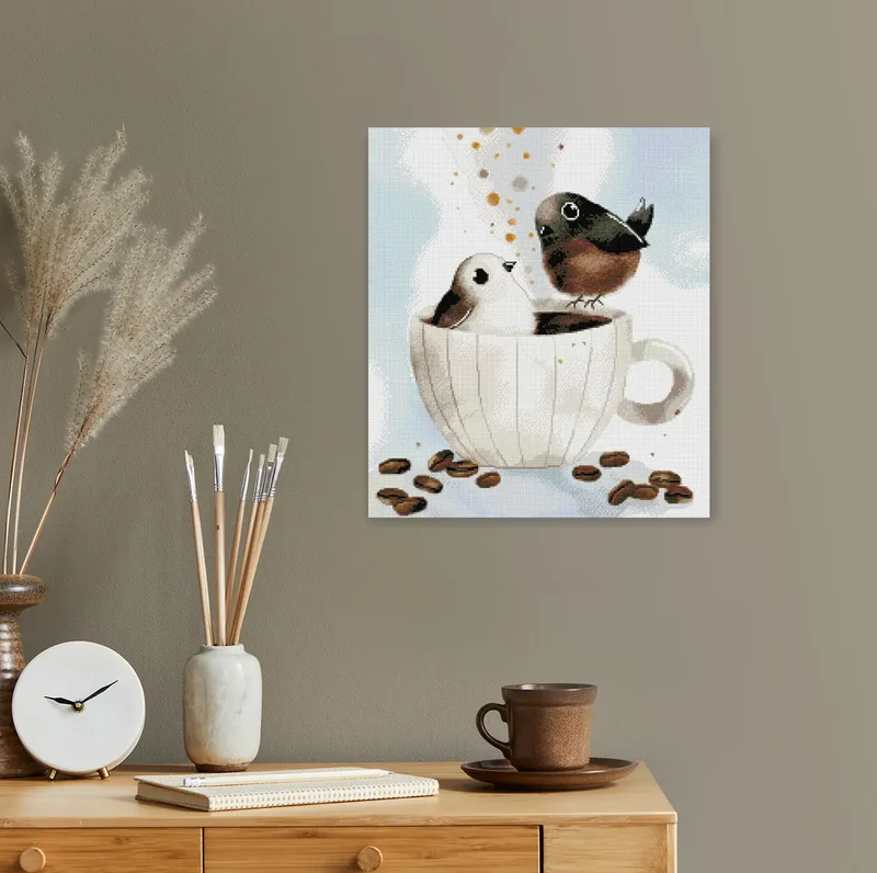 Diamond Painting - Sannadorable - Coffee Birds