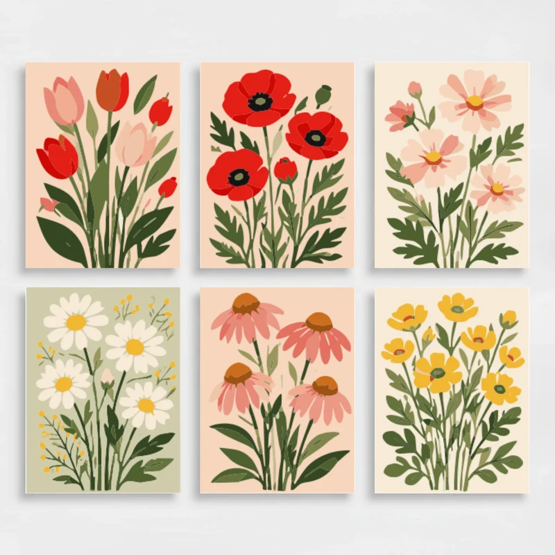 Botanical Blooms - Mini Paint by Numbers Set