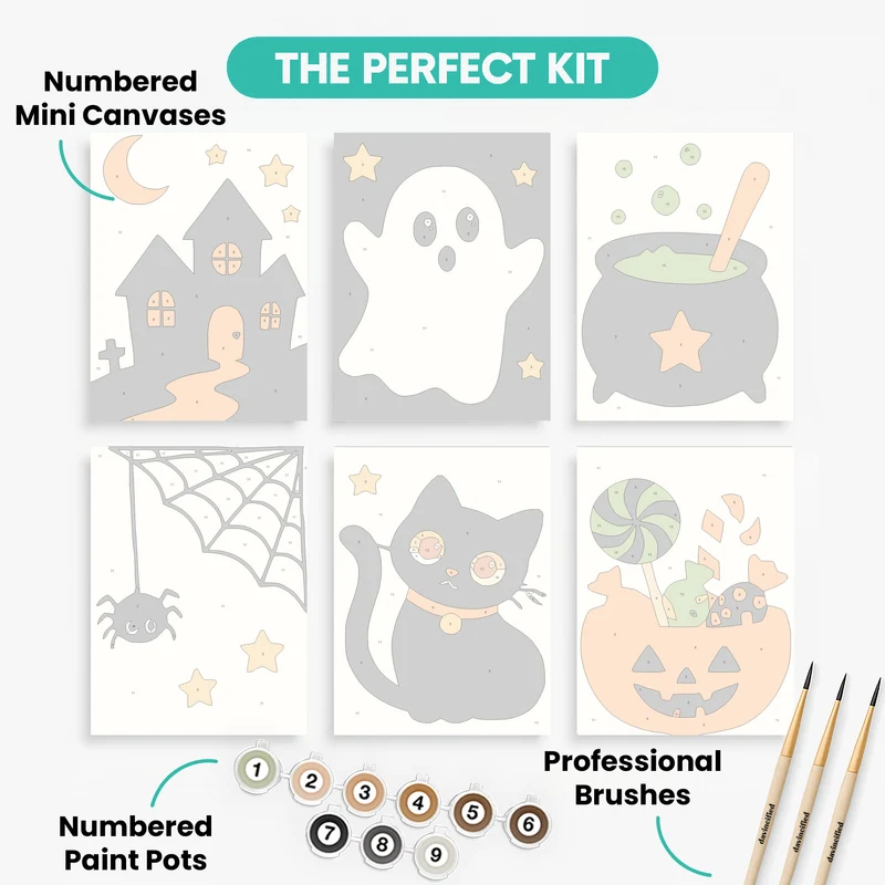 Spooky Cute Halloween - Mini Paint by Numbers Set