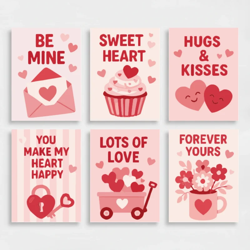 Sweetheart Valentine Messages - Mini Paint by Numbers Set