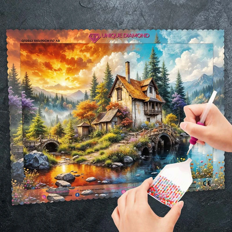 5D Diamond Painting – Cottage of Eternal Seasons