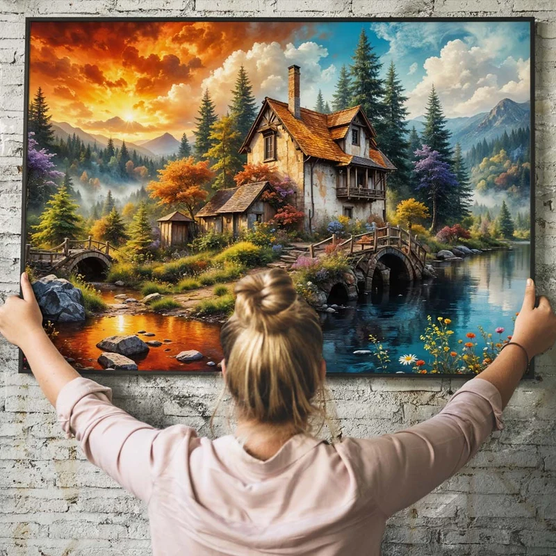 5D Diamond Painting – Cottage of Eternal Seasons