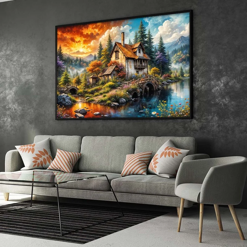 5D Diamond Painting – Cottage of Eternal Seasons