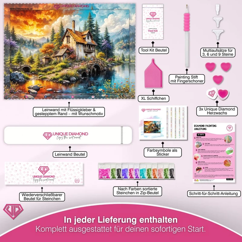 5D Diamond Painting – Cottage of Eternal Seasons