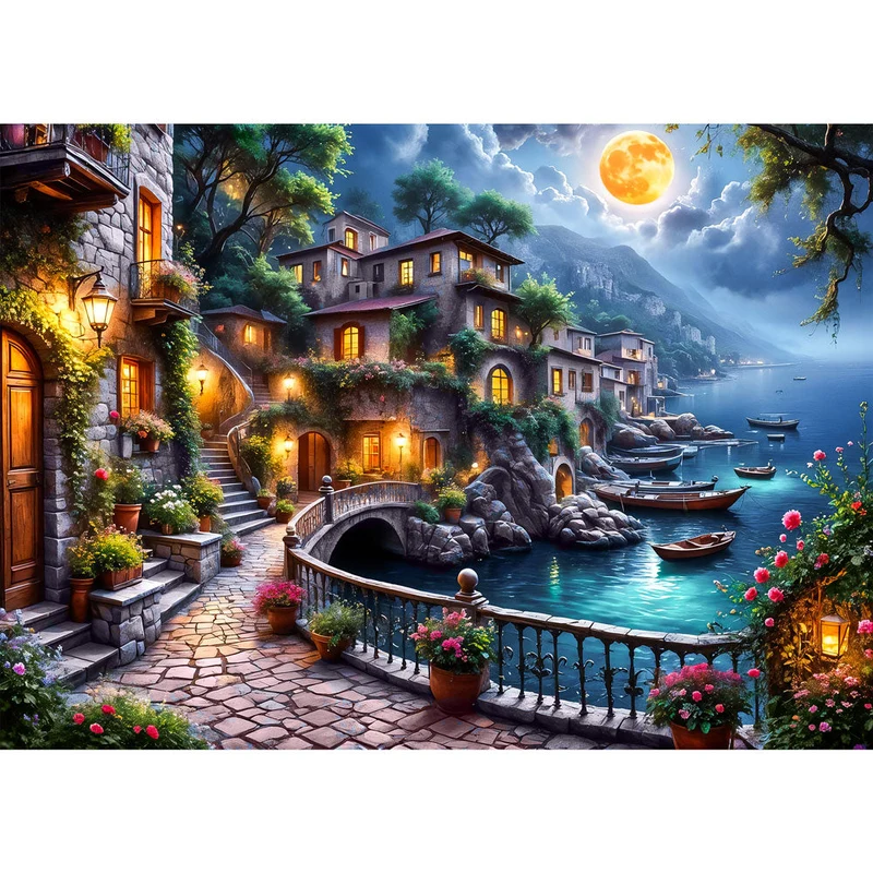 5D Diamond Painting – Moonlight by the Sea