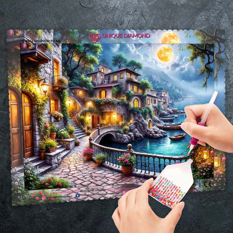 5D Diamond Painting – Moonlight by the Sea
