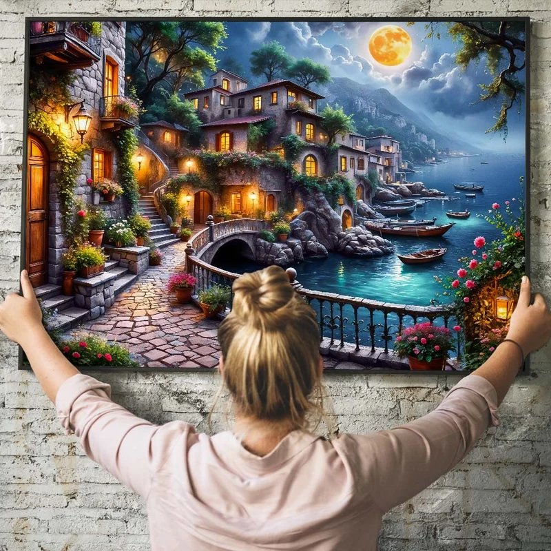 5D Diamond Painting – Moonlight by the Sea