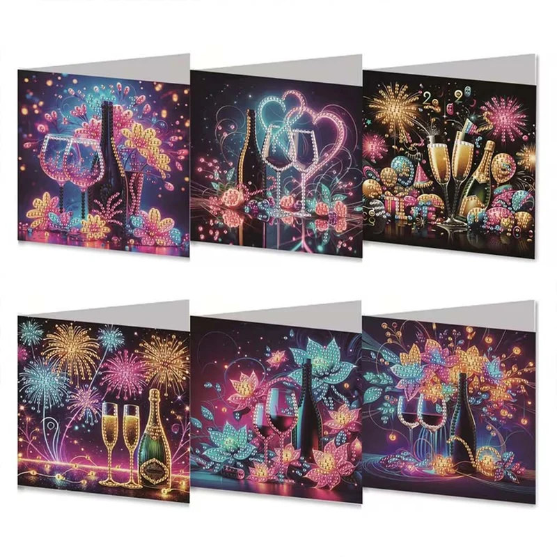 5D Diamond Painting Grußkarten – Glitzernde Festmomente