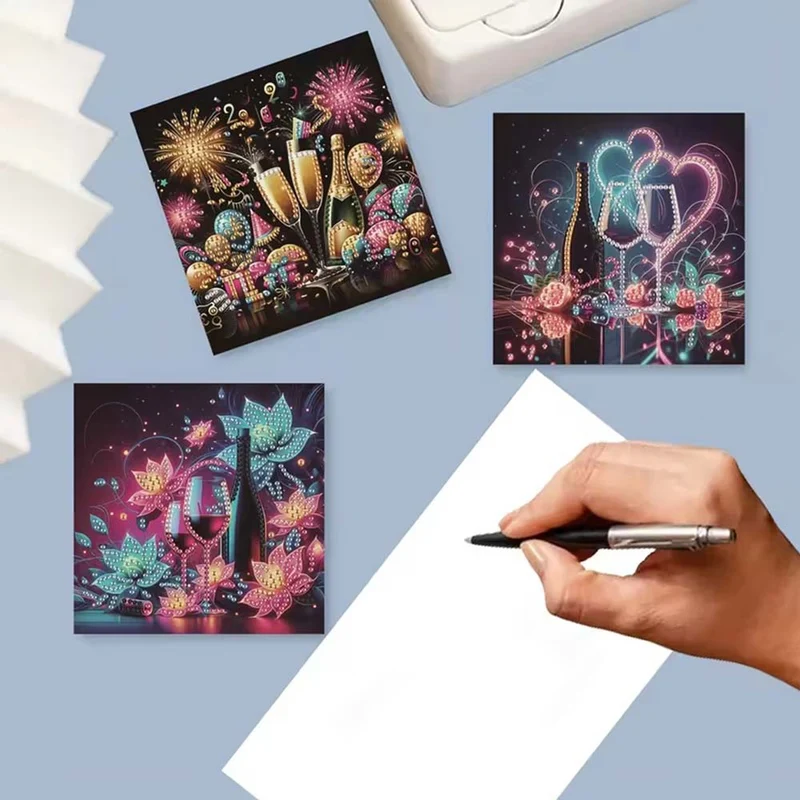 5D Diamond Painting Grußkarten – Glitzernde Festmomente