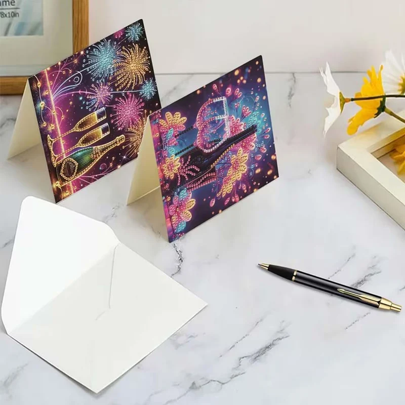 5D Diamond Painting Grußkarten – Glitzernde Festmomente