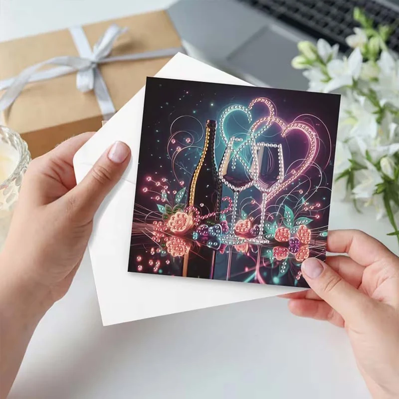 5D Diamond Painting Grußkarten – Glitzernde Festmomente
