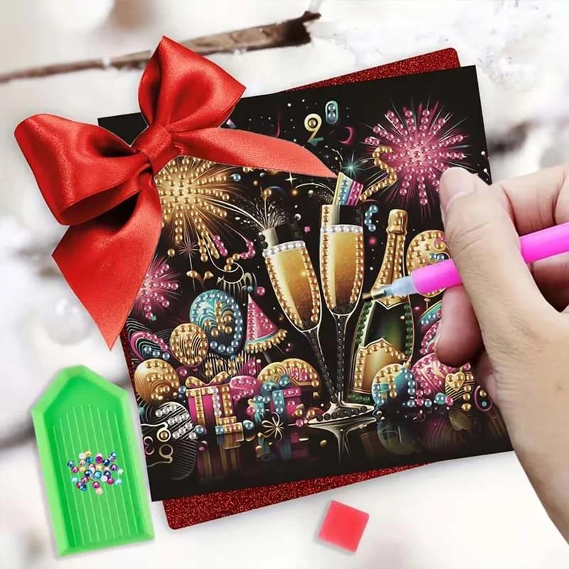 5D Diamond Painting Grußkarten – Glitzernde Festmomente