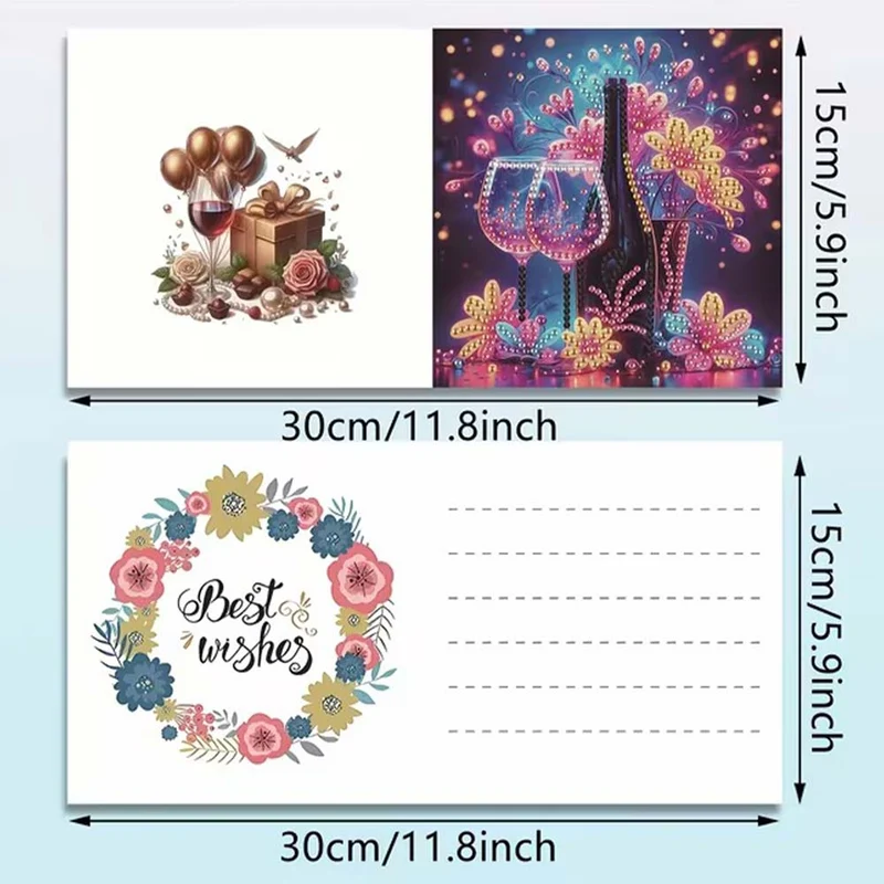5D Diamond Painting Grußkarten – Glitzernde Festmomente