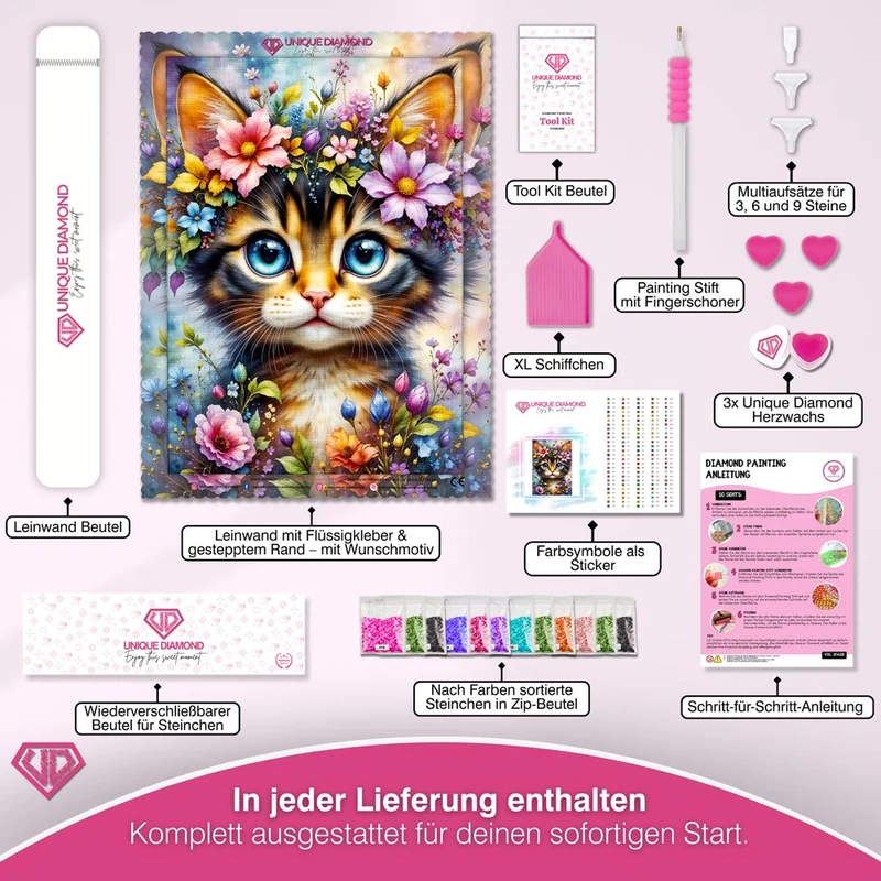 5D Diamond Painting – Whiskers in Bloom