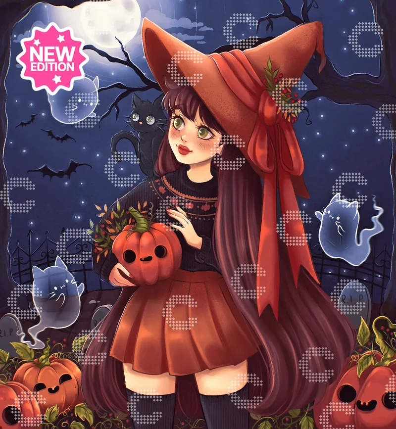 Diamond Painting - Nimeryart - Pumpkin witch