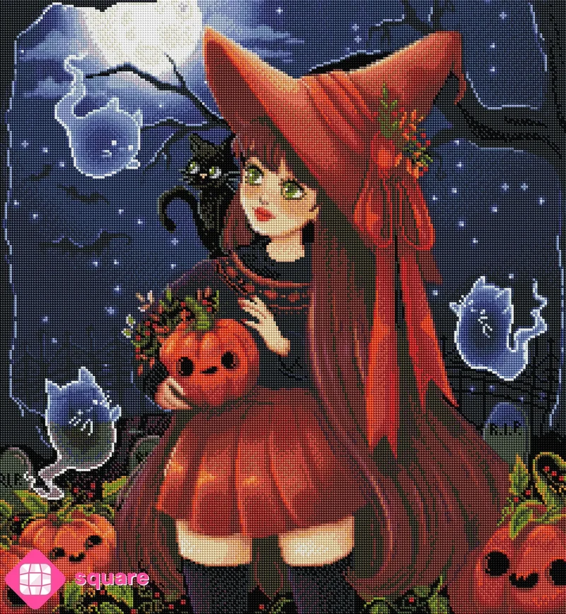 Diamond Painting - Nimeryart - Pumpkin witch