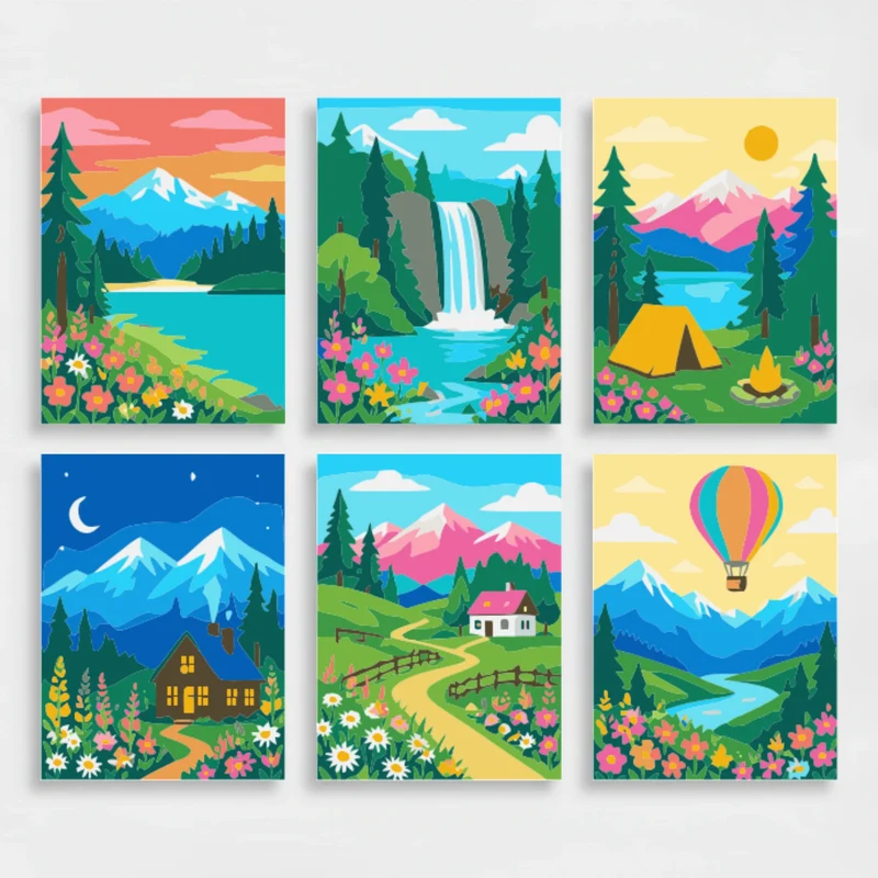 Scenic Wilderness - Mini Paint by Numbers Set