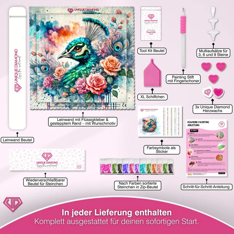 5D Diamond Painting – Rosenfeder