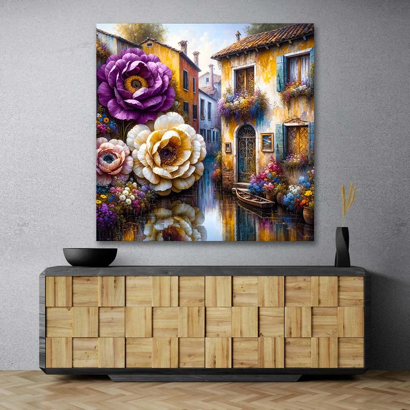 5D Diamond Painting – Blütenflair am Kanal