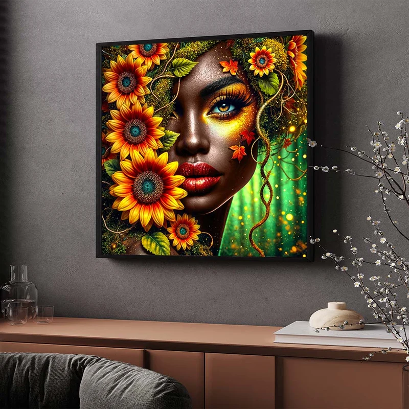 5D Diamond Painting – Amara, Seele der Sonnenblumen