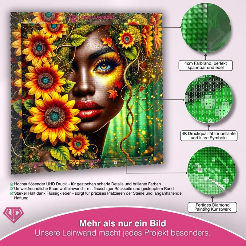 5D Diamond Painting – Amara, Seele der Sonnenblumen