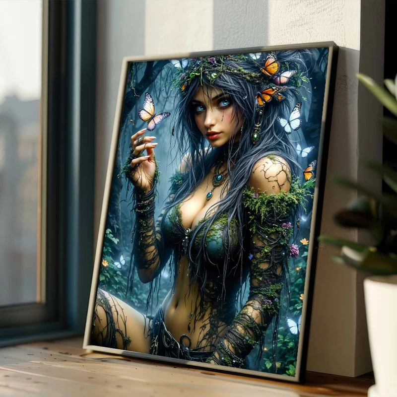 5D Diamond Painting – Wächterin des Schmetterlingswaldes