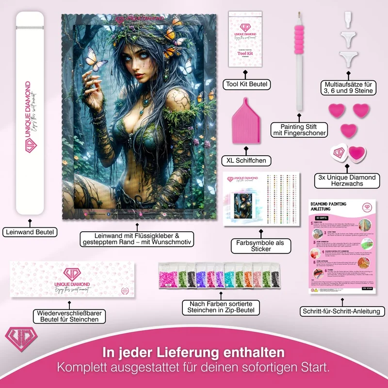 5D Diamond Painting – Wächterin des Schmetterlingswaldes