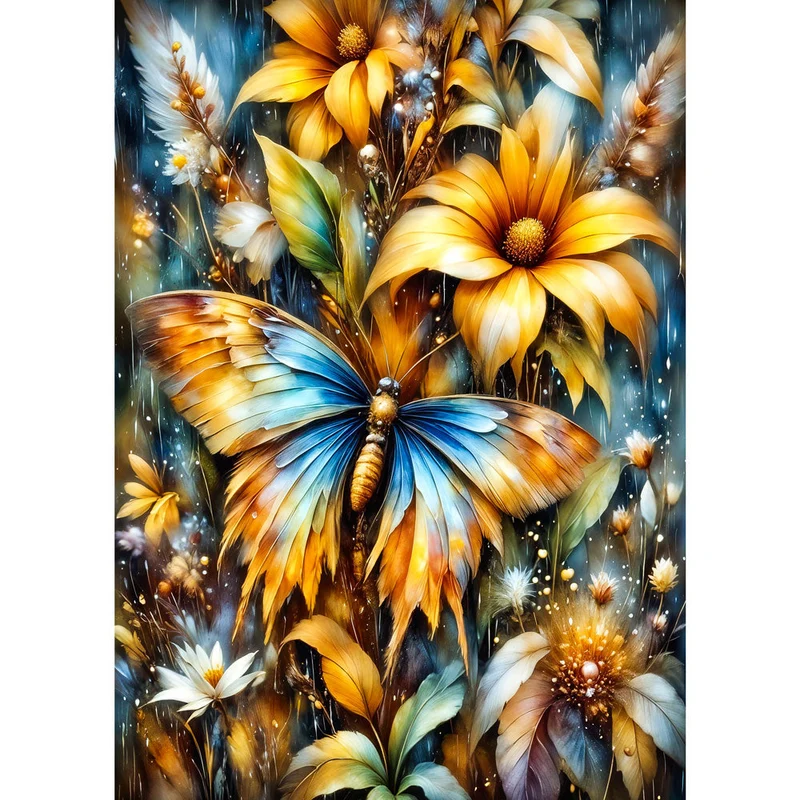 5D Diamond Painting – Tanz der Goldflügel