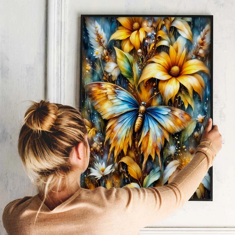 5D Diamond Painting – Tanz der Goldflügel