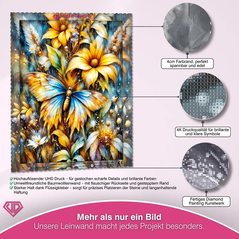 5D Diamond Painting – Tanz der Goldflügel