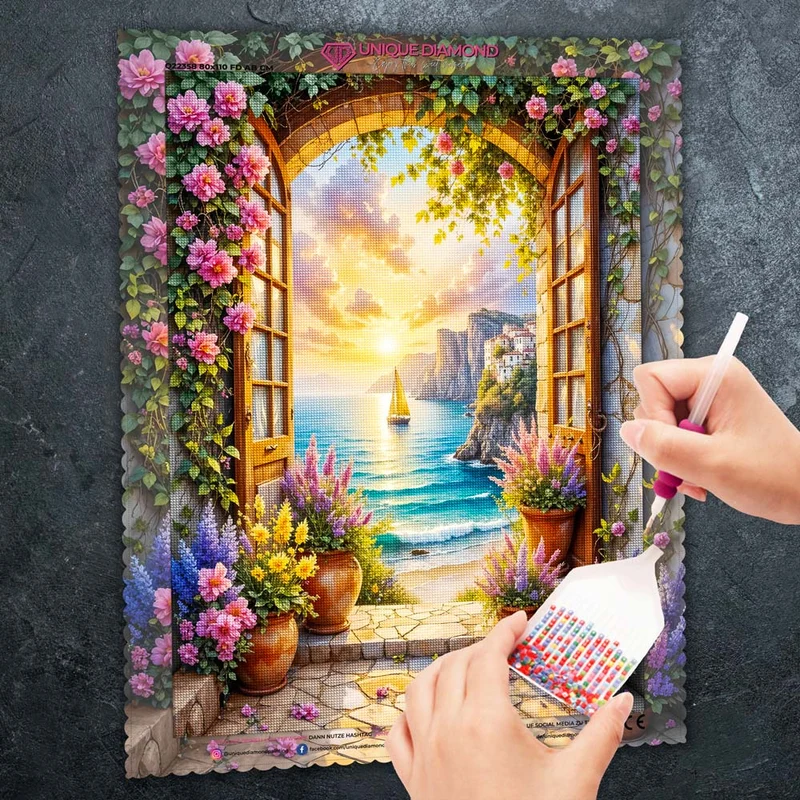 5D Diamond Painting – Tor zur goldenen Küste