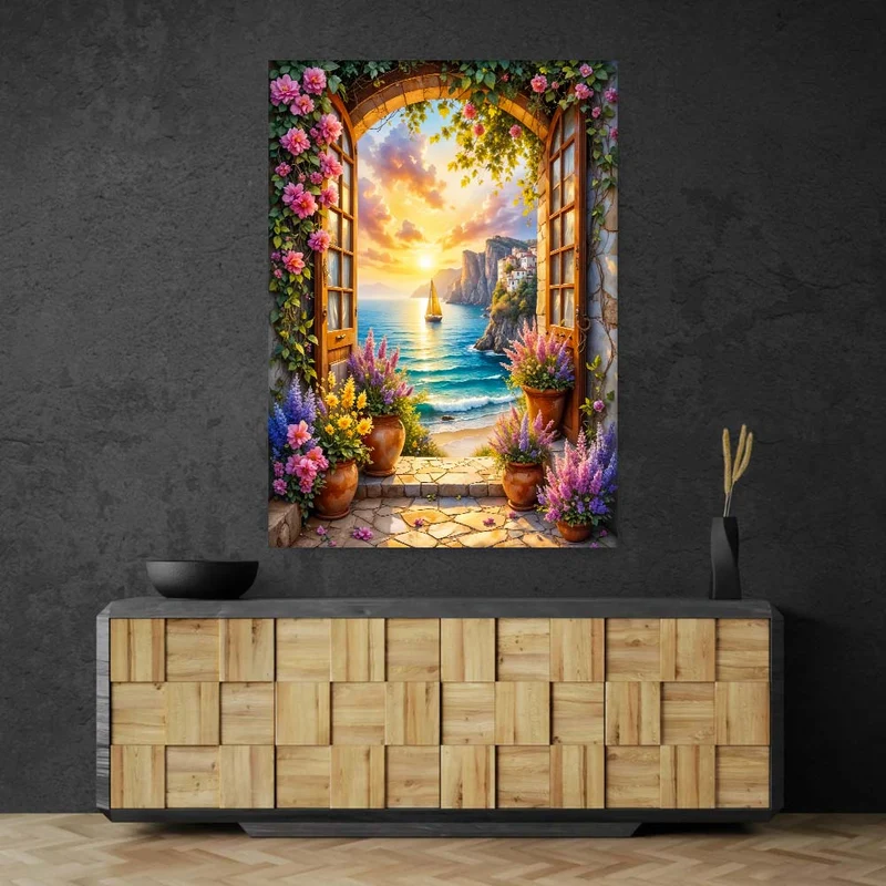 5D Diamond Painting – Tor zur goldenen Küste