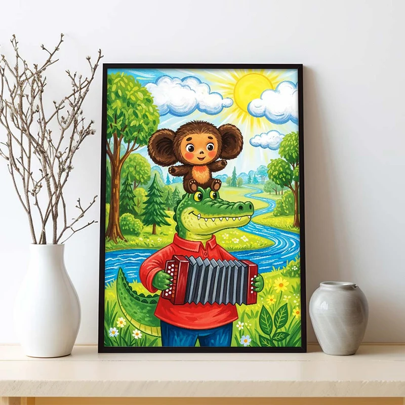 5D Diamond Painting – Tscheburaschka & Gena: Freunde fürs Leben