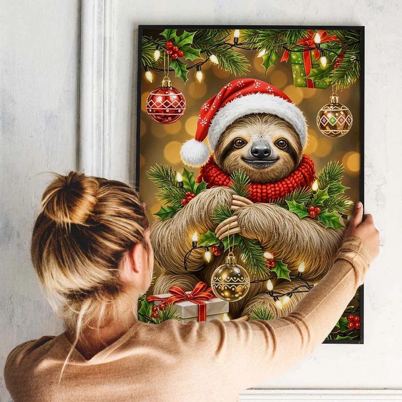 5D Diamond Painting – Weihnachts-Faultier der Freude