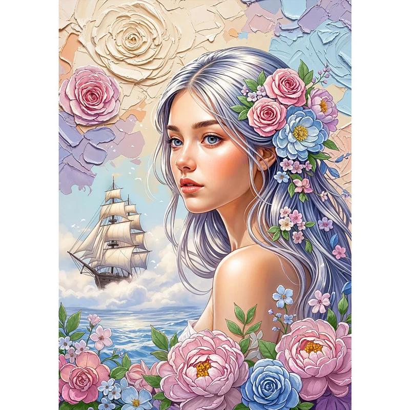 5D Diamond Painting – Blütentraum der See
