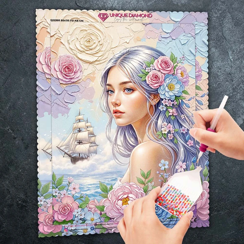 5D Diamond Painting – Blütentraum der See