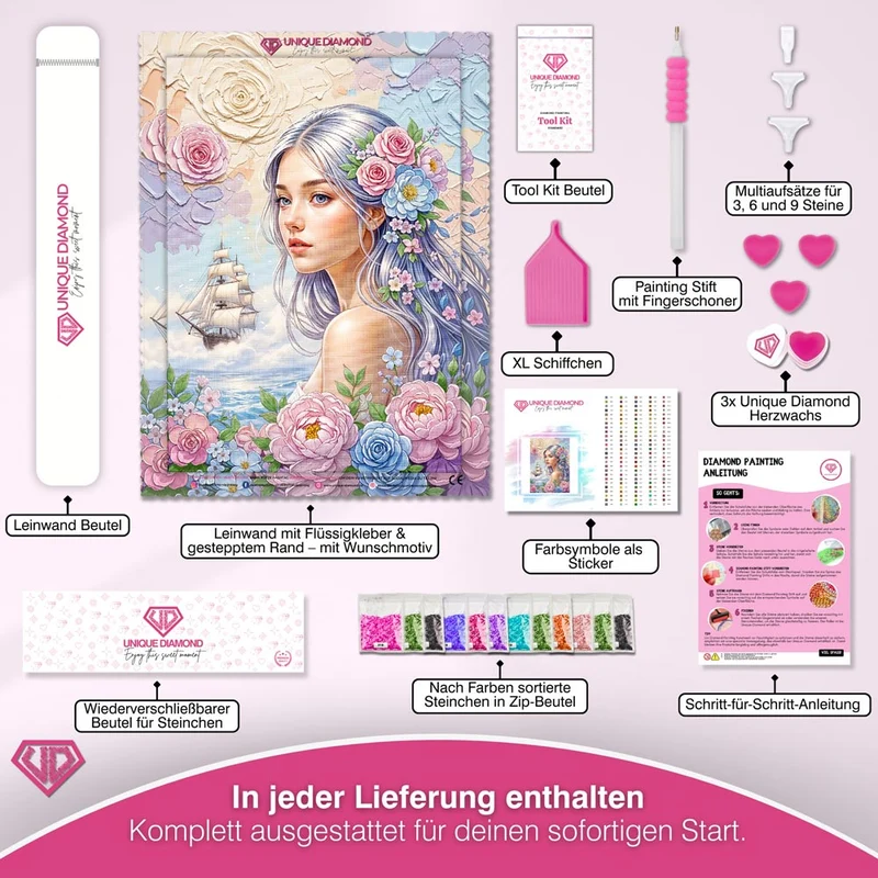 5D Diamond Painting – Blütentraum der See
