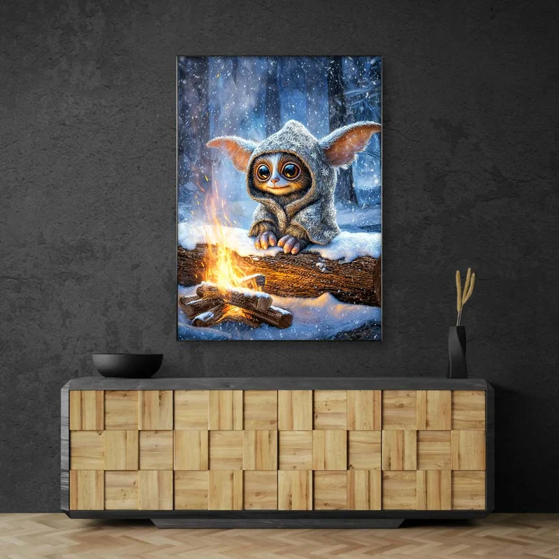 5D Diamond Painting – Funkelpfote im Schneezauber