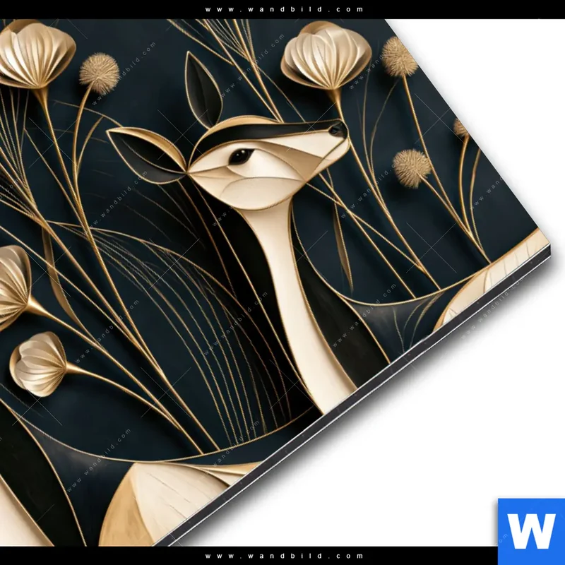 Alu-Dibond Bild | Rehe - Anmut des Waldes | Querformat