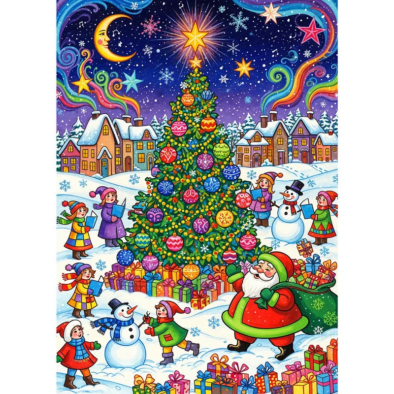 5D Diamond Painting – Weihnachtszauber unter Sternenlicht