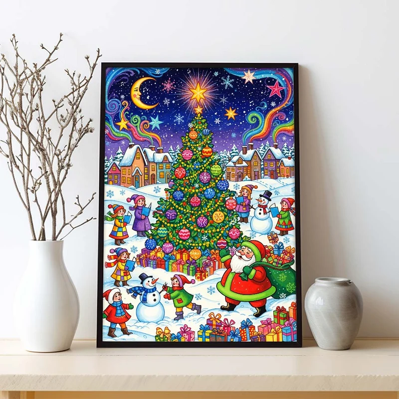 5D Diamond Painting – Weihnachtszauber unter Sternenlicht