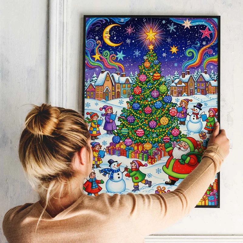 5D Diamond Painting – Weihnachtszauber unter Sternenlicht