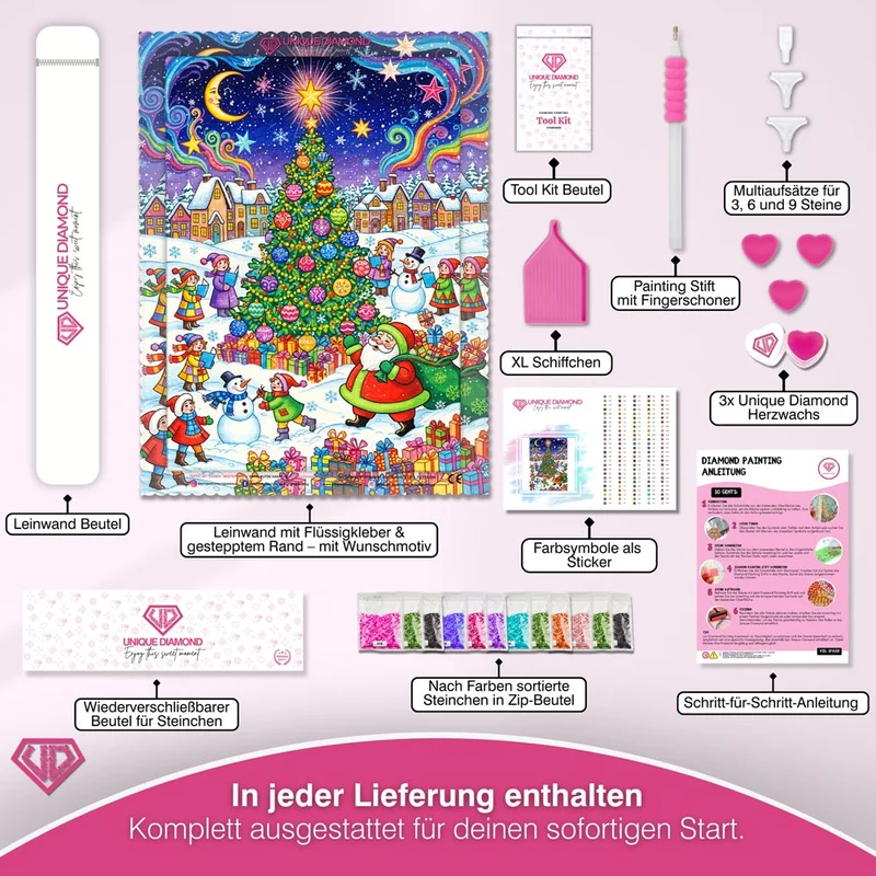 5D Diamond Painting – Weihnachtszauber unter Sternenlicht