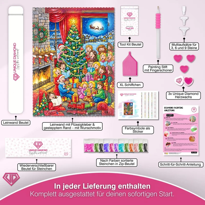 5D Diamond Painting – Weihnachtsfreude im Kreise der Familie