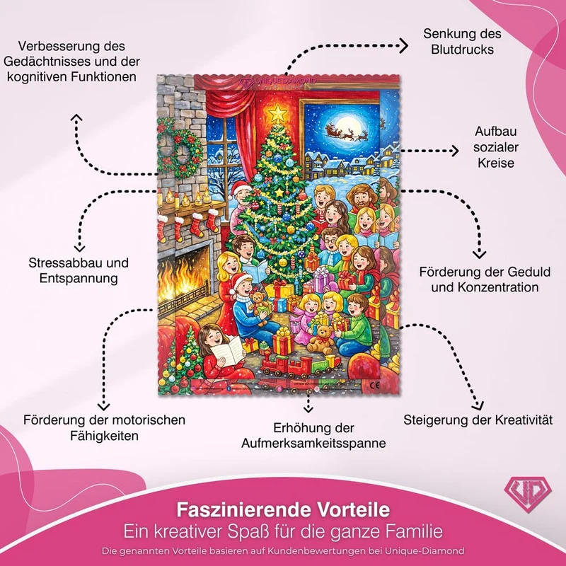 5D Diamond Painting – Weihnachtsfreude im Kreise der Familie