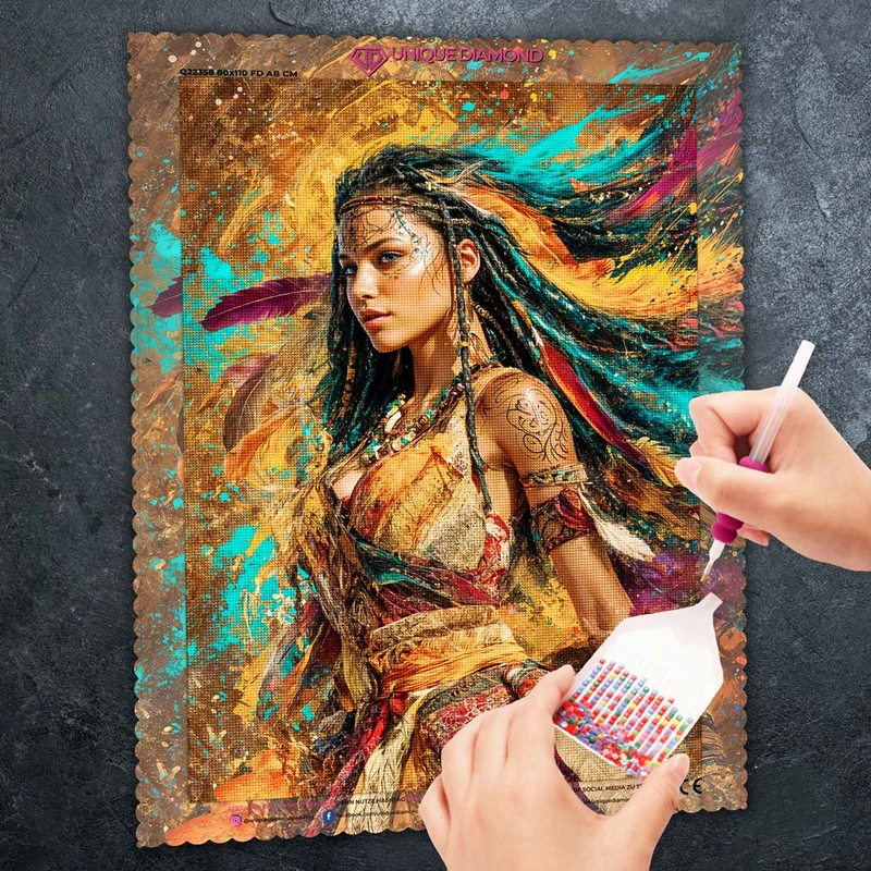 5D Diamond Painting – Feuerseele der Wildnis