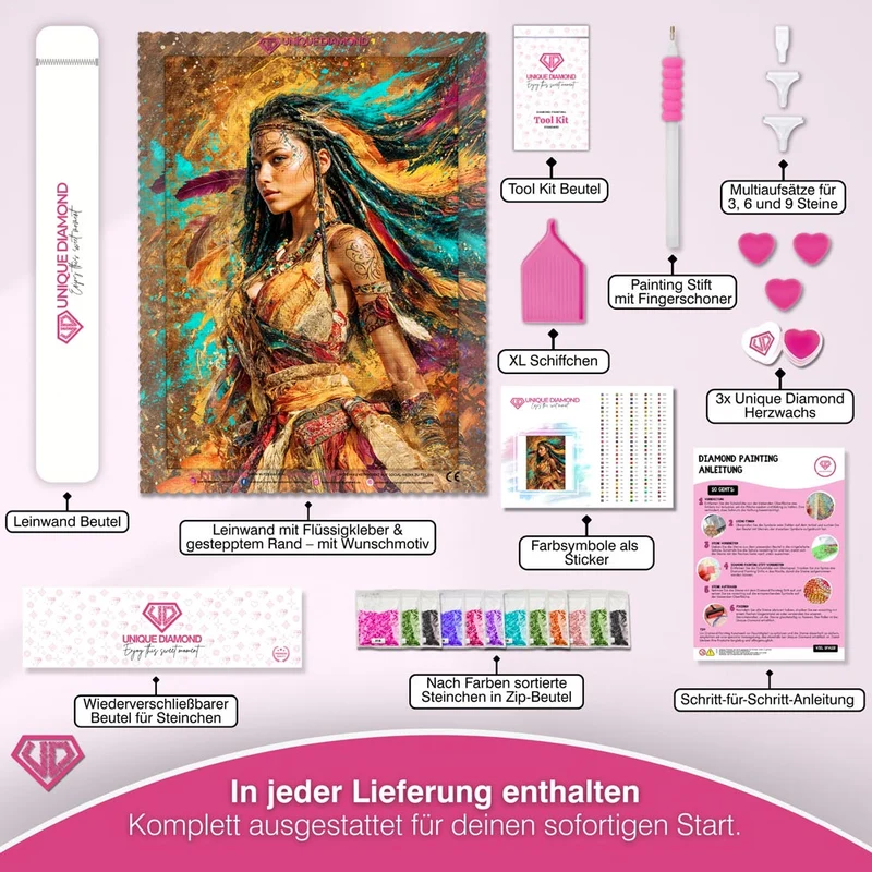 5D Diamond Painting – Feuerseele der Wildnis